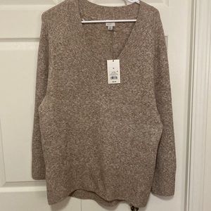 NWT Tan / Brown V Neck sweater Sz M (prob could fit a Large) New Day by Target